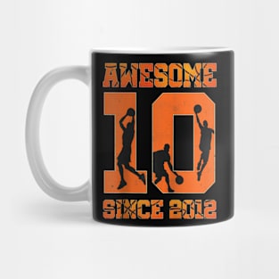 10th Birthday Boy Basketball Awesome Since 2012 Mug